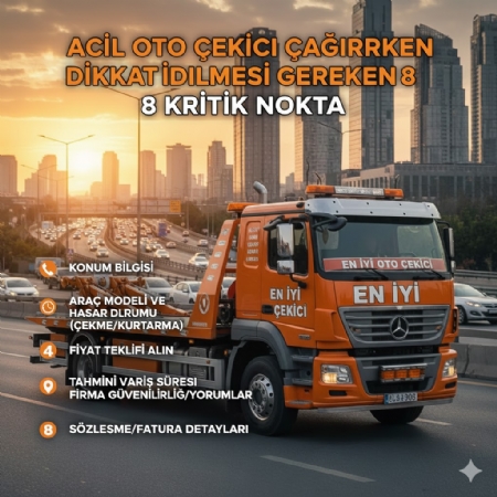 Acil Oto Çekici Çağırırken Dikkat Edilmesi Gereken 8 Kritik Nokta